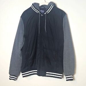 American Rag Black and Gray Bomber Jacket